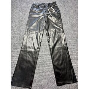 Dollhouse Vegan Leather Pants Womens 5/6 Black‎ Wide Leg Curvy High Rise Macy's